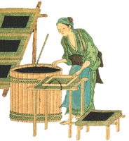 海苔を漉き日に干す図